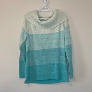 New York & Company Long Neck Turquoise Sweater